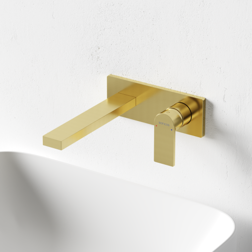 Смеситель для раковины Sancos Studio SC9017BG встраиваемый в стену золото - фото 3