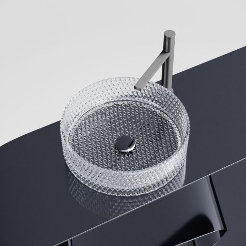 Раковина стеклянная Ceramica Nova CRISTAL CN6062 40х40 накладная цвет прозрачный без отверстий под смеситель - фото 5