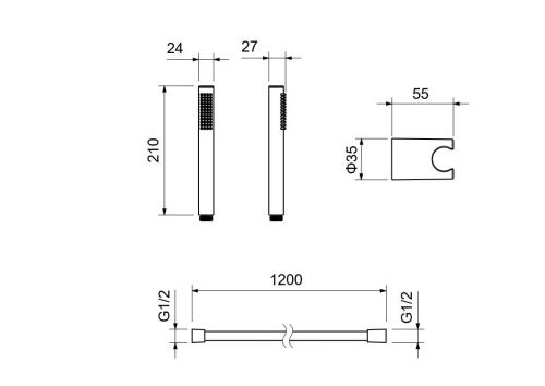 Душевой гарнитур Aquatek Европа AQ2034BGM настенный вороненая сталь - фото 3