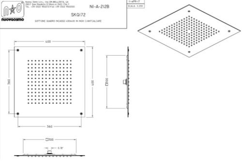 Верхний душ Graffio KINGS KI412BIO 40х40 белый - фото 3