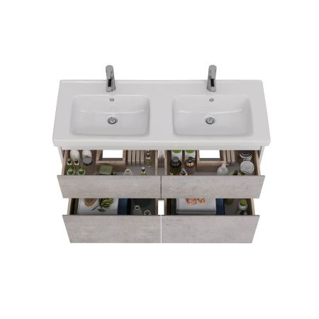 Тумба под раковину LeMark Combi LM03C125T-Beton 120х40 напольная цвет серый/белый