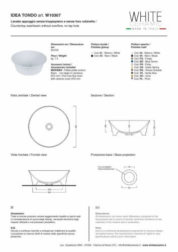 Раковина керамическая White Ceramic Idea W1030705 40х40 накладная цвет черный - фото 2