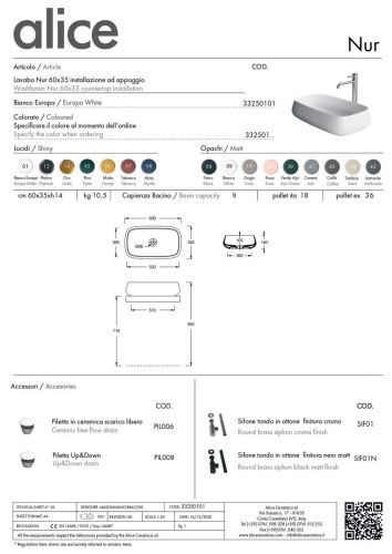 Раковина керамическая Alice Nur 33250101 60х40 накладная цвет белый - фото 5