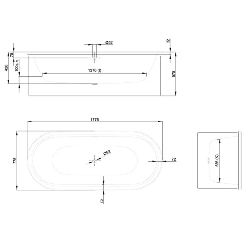 Ванна стальная Bette Suno Oval 2740-000 CFXXSR 180х80 отдельностоящая овальная с каркасом - фото 5