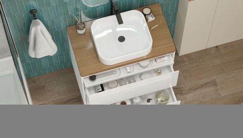 Столешница Velvex KLAUFS st.KLA.80 дуб французский 80х50 накладная цвет дерево - фото 2