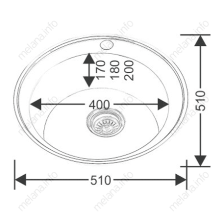 Кухонная мойка Melana 001 t (*12) 50х50 цвет хром