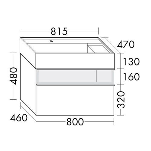 Тумба с раковиной Burgbad Yumo SFMX082 F3194 C0001*1 80х50 подвесная цвет серый - фото 2
