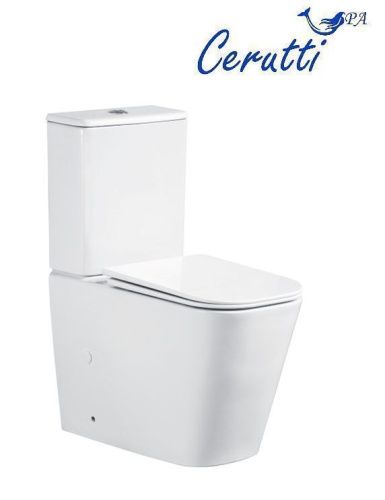 Унитаз напольный с бачком Cerutti SPA CT10618 белый с сиденьем микролифт безободковый смыв торнадо - фото 2