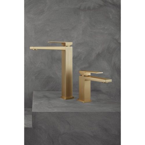 Смеситель для раковины Fiore Kube 100OZ8517 на столешницу золото - фото 2