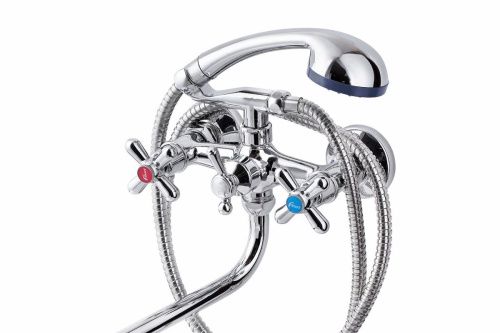 Смеситель для ванны и душа FAUZT FZs-428-03 настенный хром - фото 2