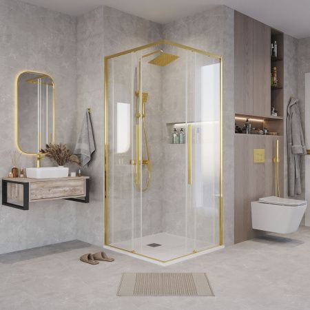 Душевая дверь Grossman Galaxy 1/2.K33.01.12.32.00 120х195 стекло прозрачное профиль золото