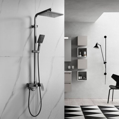 Душевая стойка Rose R1556T настенная цвет серый - фото 4