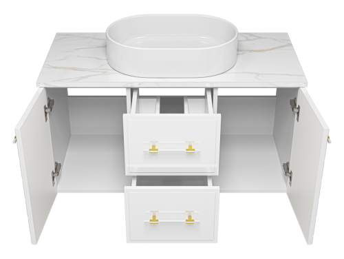 Тумба под раковину Brevita Shanel SHA-09100-01-01-2Я 100х50 подвесная цвет белый - фото 3