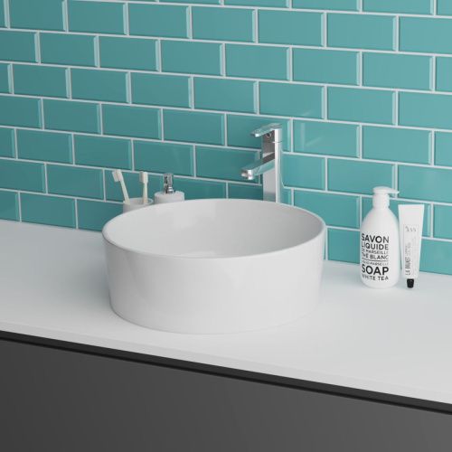 Раковина из сантехнического фаянса Grossman Style GR-3013 40х40 накладная цвет белый без отверстий под смеситель - фото 3