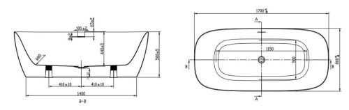 Ванна акриловая Art&Max Verona AM-VER-1700-800 170х80 отдельностоящая овальная с ножками и каркасом - фото 3