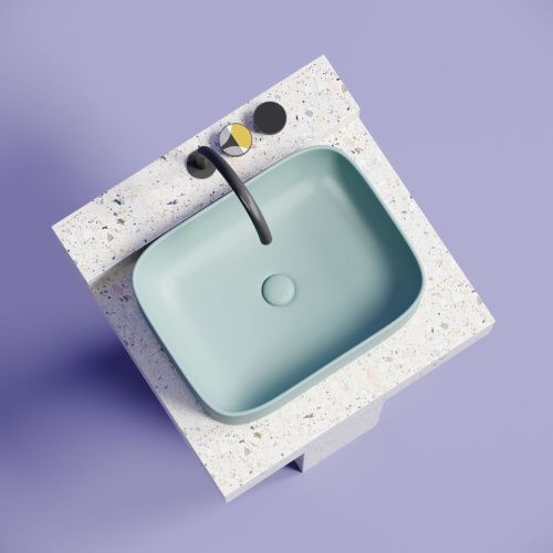 Раковина из сантехнического фарфора Ceramica Nova ELEMENT CN6052MLG 50х40 накладная цвет зеленый без отверстий под смеситель - фото 4