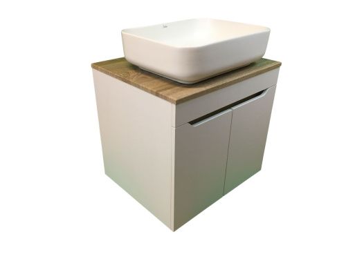 Тумба с раковиной Sintesi STL.W7023_SIN-LVB-APP-409WM 60х60 подвесная цвет коричневый - фото 3