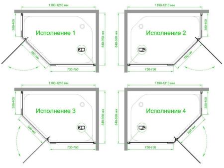Душевой уголок Royal Bath TR RB1285TR-T-BL 120х85 стекло прозрачное профиль черный без поддона