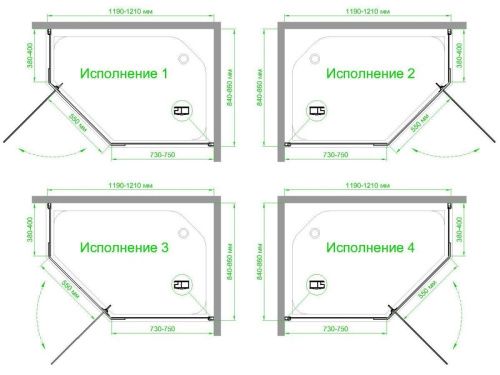 Душевой уголок Royal Bath TR RB1285TR-T-BL 120х85 стекло прозрачное профиль черный без поддона - фото 4