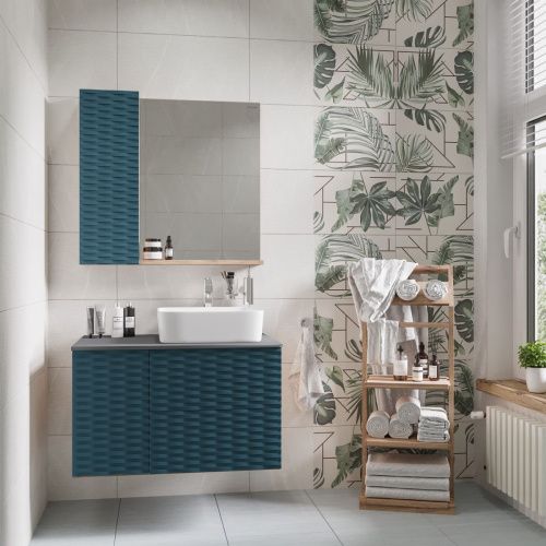 Зеркало-шкаф Grossman Альба 208005 80х80 подвесной цвет зеленый/коричневый - фото 3