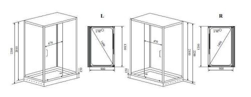 Душевая кабина Timo Premium H-520R 120х90 прямоугольная с крышей ориентация левая - фото 2