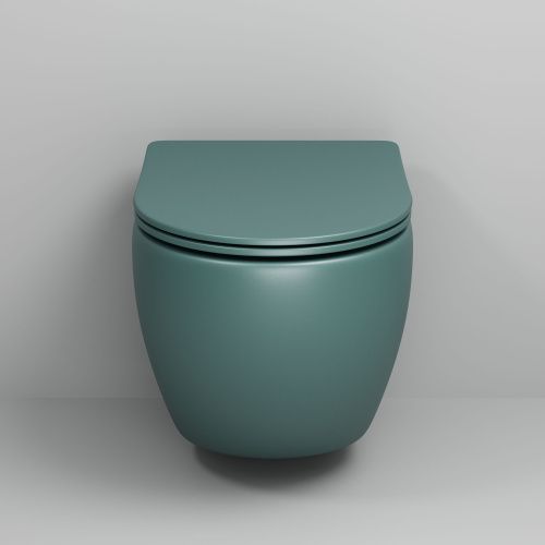 Унитаз подвесной Grossman Color GR-4455OLMS зеленый с сиденьем микролифт безободковый каскадный смыв - фото 3