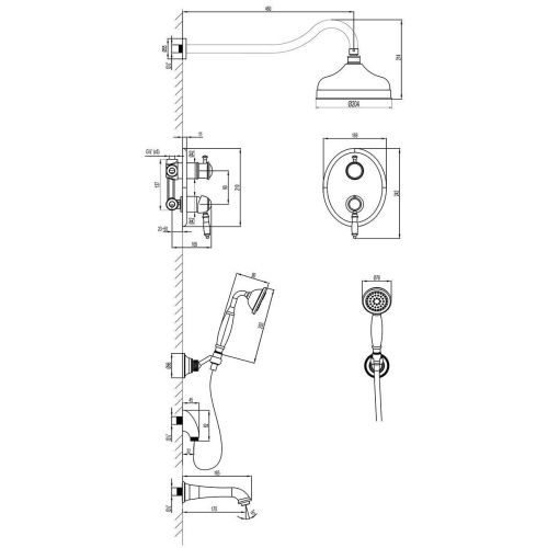 Душевая система LeMark Villa LM4822C встраиваемая в стену цвет хром - фото 2