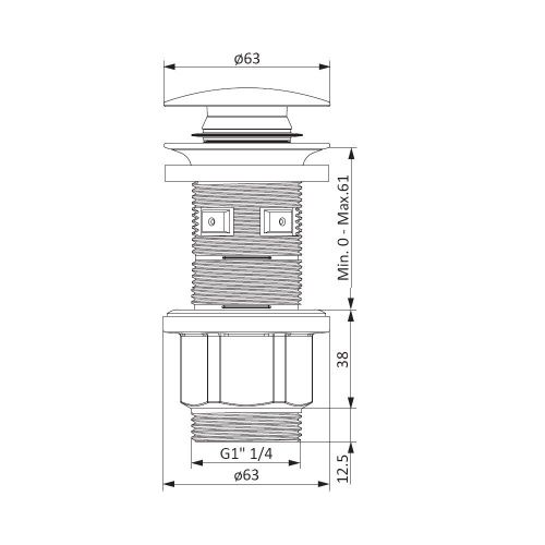 Донный клапан Damixa Option 210600200 белый - фото 5