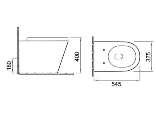 Унитаз напольный с бачком SantiLine SL-5020MB цвет черный с сиденьем микролифт безободковый смыв воронка-водоворот - фото 3