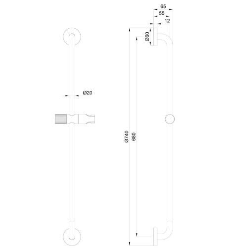 Душевая штанга Wonzon & Woghand WW-SL05-MB черный - фото 2