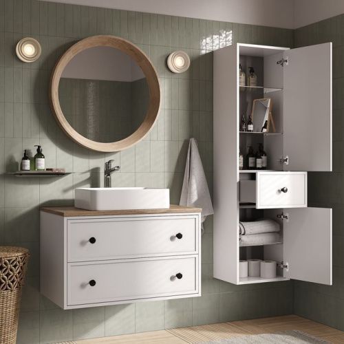 Шкаф-пенал Iddis Torr TOR40W0i97 40х150 подвесной цвет белый - фото 5