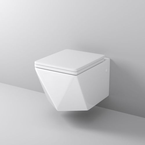 Унитаз подвесной Grossman Cristal GR-4481 белый с сиденьем микролифт безободковый каскадный смыв - фото 2