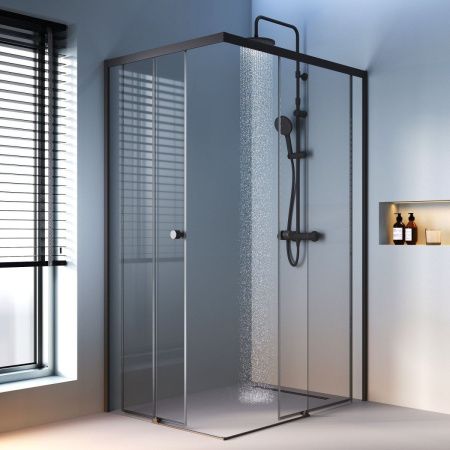 Душевой уголок Am.Pm X-Joy W94G-403-12090-BТ 120х90 стекло прозрачное профиль черный без поддона