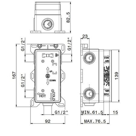 Встраиваемая часть смесителя однорычажного на 2 выхода 1/2" Newform 31032.00.000