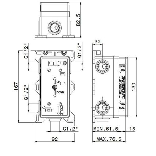 Встраиваемая часть смесителя однорычажного на 2 выхода 1/2" Newform 31032.00.000 - фото 2
