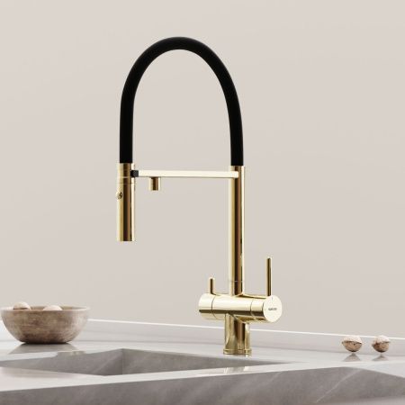 Смеситель для кухни Sancos Imola SC4010ZG на мойку черный/золото