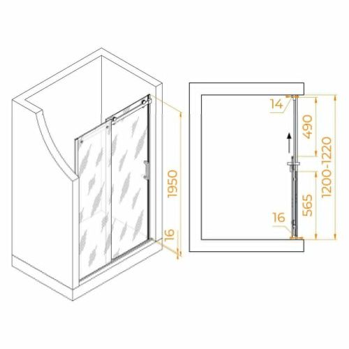 Душевая дверь RGW Tornado 02071412-11 120х195 стекло прозрачное профиль хром - фото 2