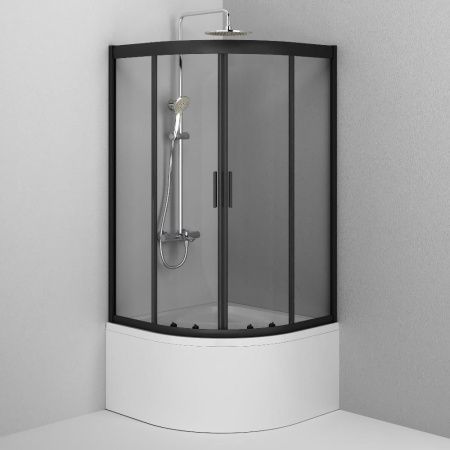 Душевой уголок Am.Pm Gem W90G-401A090BT 90х90 стекло прозрачное профиль черный без поддона