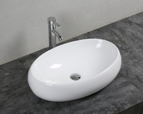 Раковина из сантехнического фарфора Bond Oval S58-600 60х40 накладная цвет белый без отверстий под смеситель - фото 5