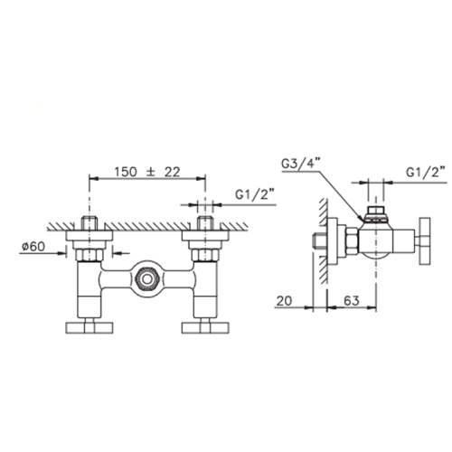 Смеситель для душа Nicolazzi Monte Croce 2225CR27 настенный хром - фото 2