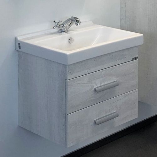 Тумба с раковиной Comforty Никосия 00004138879CF 60х40 подвесная цвет серый