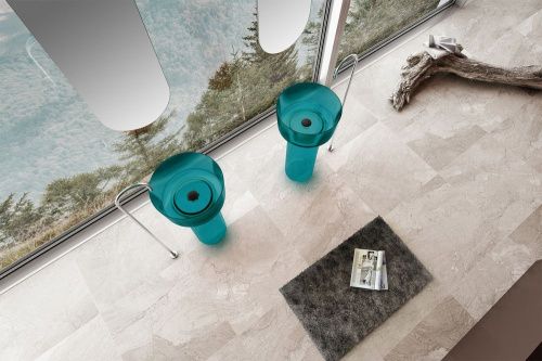 Раковина из полиэфирной смолы Abber KRISTALL AT2702Aquamarin-H 50х50 напольная цвет зеленый без отверстий под смеситель - фото 3