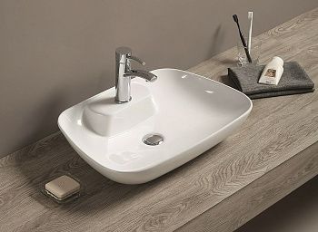 Раковина керамическая Art&Max AM-78358 60х40 накладная цвет белый