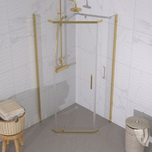 Душевой уголок Тритон Дека-Голд Щ0000073927 90х90 стекло прозрачное профиль хром без поддона - фото 5