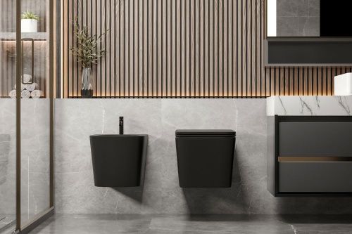 Биде подвесное Abber Rechteck AC1250MB цвет черный - фото 2