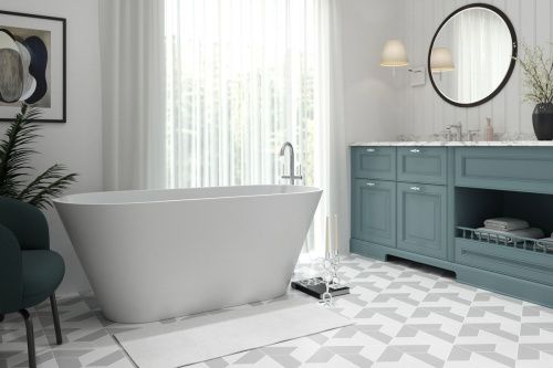 Ванна из искусственного камня Holbi SELENA 1.01.006.11.1 160х70 отдельностоящая овальная - фото 2