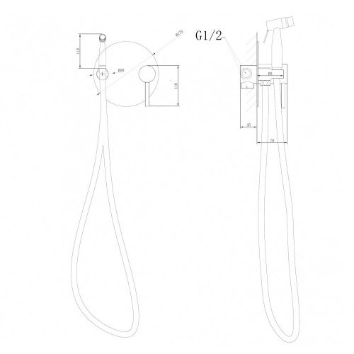 Гигиенический душ со смесителем Abber Emotion AF8826G золото - фото 4