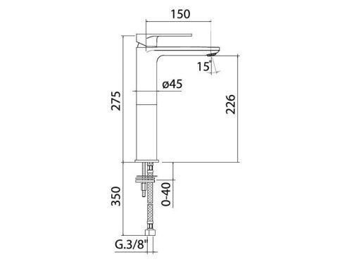 Смеситель для раковины Mamoli Sadler 46060000600K на столешницу черный - фото 2