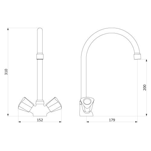 Смеситель для кухни Damixa Object 340000000 на мойку хром - фото 5