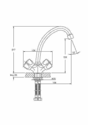 Смеситель для кухни Haiba HB4909 на мойку хром - фото 5